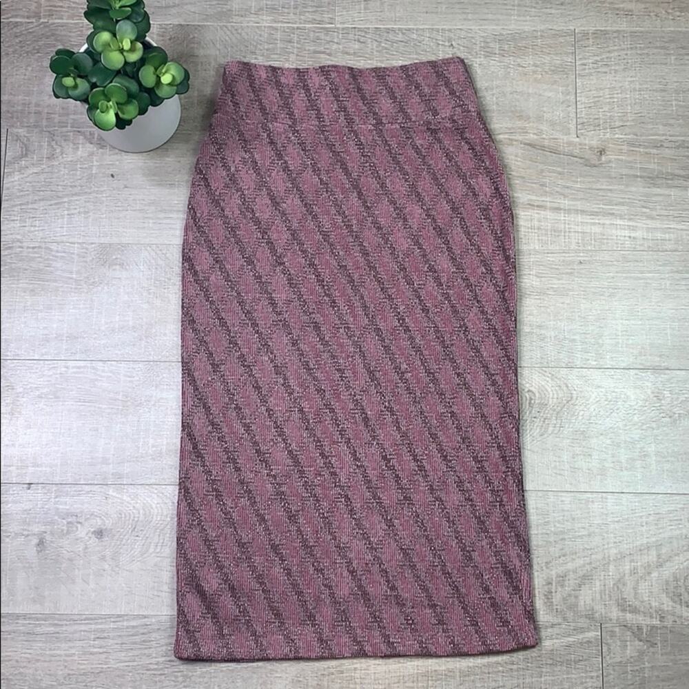 LOU & GREY Women's Mauve Knit Fitted Midi Pencil Skirt with Slit